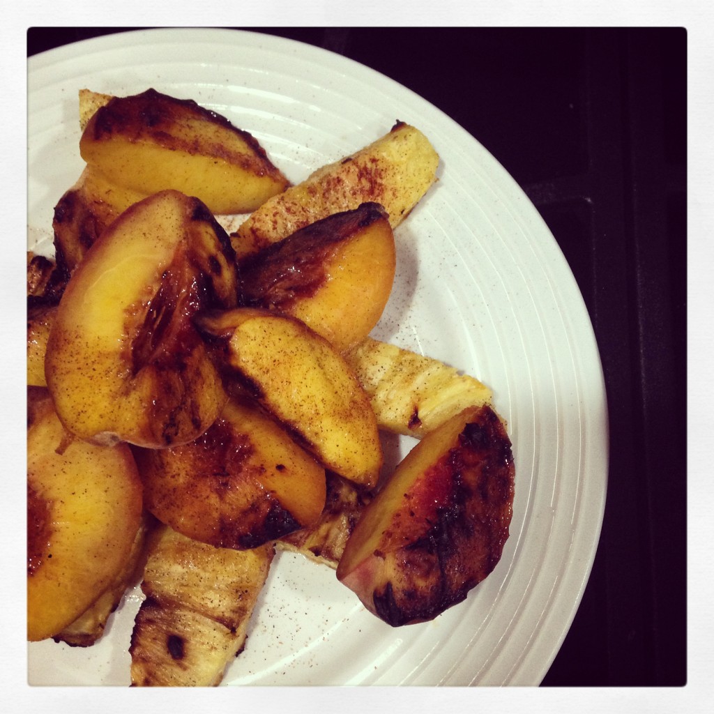 Grilled Cinnamon Peaches and Pineapple